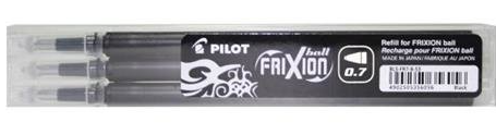Pilot Refill geleroller Frixion sort (fp med 3 stk