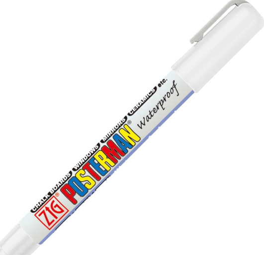 ZIG Merkepenn Posterman Fine 1mm hvit