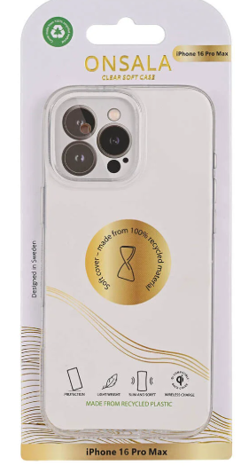 ONSALA Back Recycled Clear Case TPU iPhone 16 Pro Max