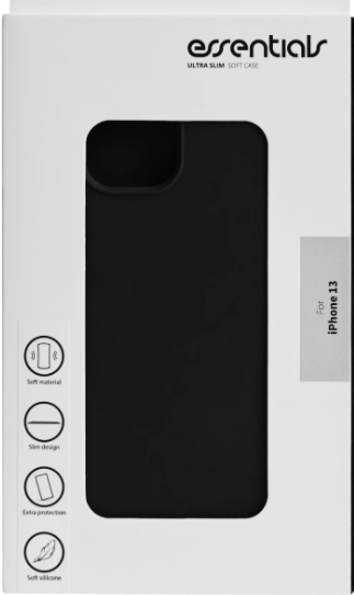 Essentials iPhone 13 silikon bakdeksel, svart