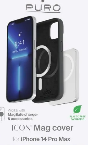 Puro iPhone 14 Pro Max Deksel ICON Mag Svart