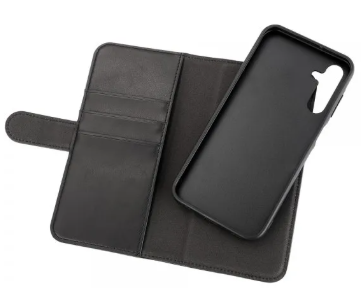 Essentials Samsung Galaxy A15-deksel 2-i-1 vegansk skinn svart