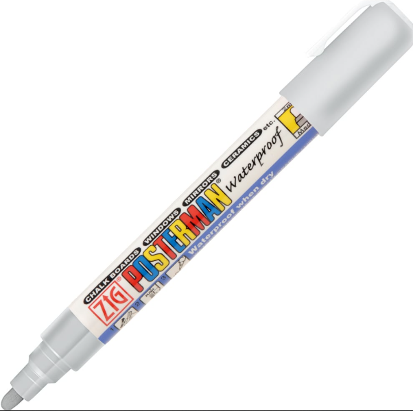 ZIG Merkepenn Posterman Medium 2mm sølv