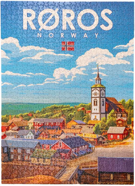 Puslespill, Røros, retro, 1000 brikker