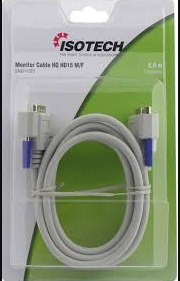 ISOTECH Monitorkabel HQ HD15 M/F, 2m