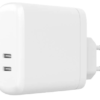 Lader 220V 2xUSB-C PD 60W Hvit Gear