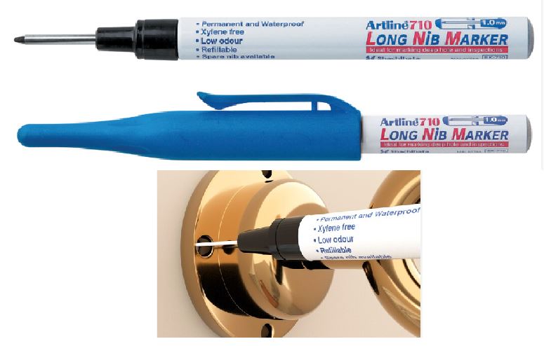 Merkepenn Artline 710  Long Nib blå