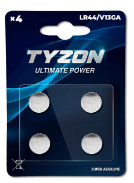 Tyzon LR44/V13GA Alkaline, 4 stk