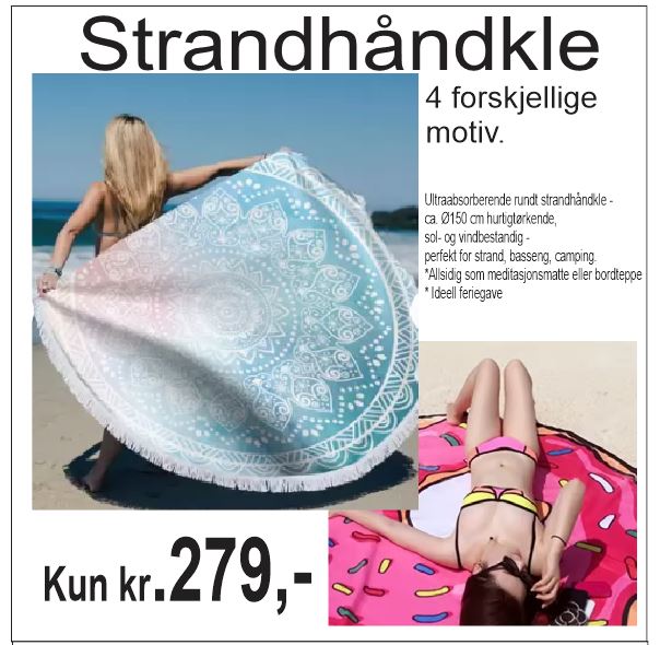 Strandhåndkle ca. Ø150cm