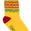 Kosesokk m. Mariusmønster, gul, grønn, og rød