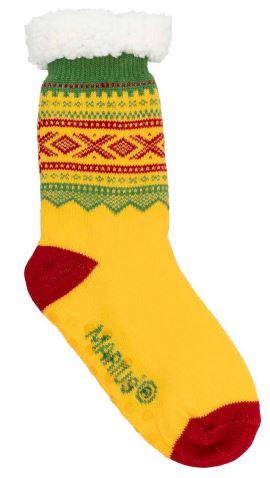 Kosesokk m. Mariusmønster, gul, grønn, og rød