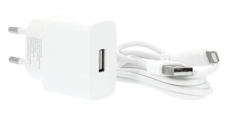 GEAR Lader 220V 1xUSB 1A med Ligtningkabel 1m MFI