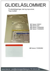 Glidelåslomme A1 i kraftig plast.