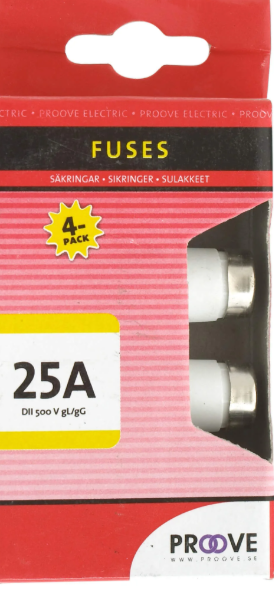 PROOVE sikring 25A (DII) 4pk