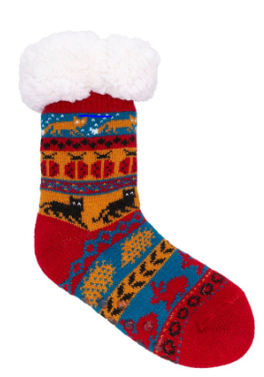 Kosesokker barn, dyremotiv, rød 32-35