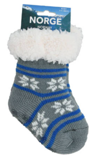 Kosesokker med stjernemønster, baby. Grå/blå