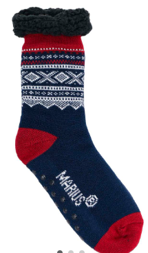 Kosesokk m. Mariusmønster, blå/hvit/rød,