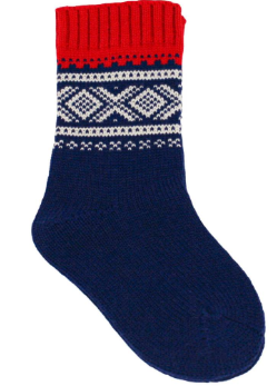 blå/hvit/rød, 39-42, 70%ull/30%akryl