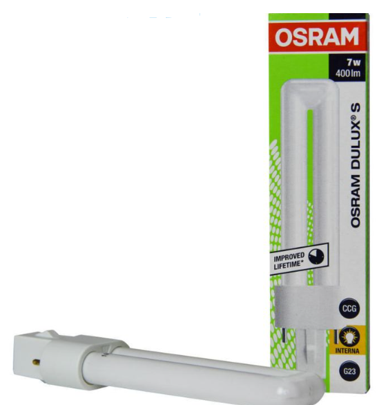 Kompaktlysrør Dulux S 7W/827 G23