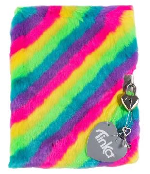 DAGBOK PLYSJ REGNBUE M/LÅS