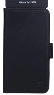 GEAR Lommebokveske 4,7" Svart iphone 6/7/8SE