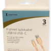 Ladekabel 3 meter USB-A til USB-C