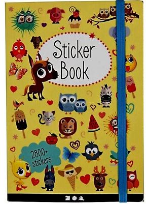 Bok med stickers, str. 11,5x17 cm, tykk