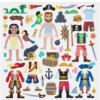 Pirat Gjenbruksklistermerker Reusable Puffy Stickers Playset Pirate