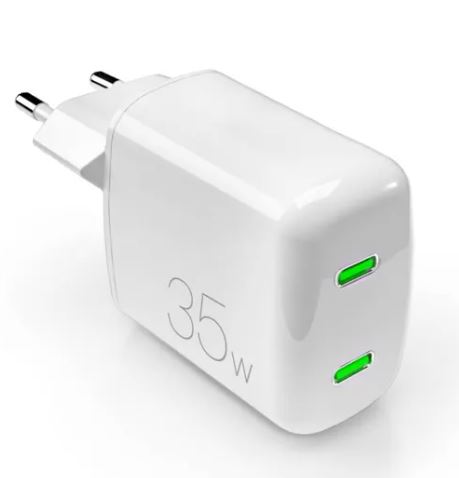 Puro MiniPro Vegglader 2x USB-C 35W GaN - Hvit