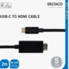 DELTACO - Adapterkabel - 24 pin USB-C hann til HDMI