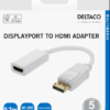 Deltaco Displayport - Hdmi Adapter, 0.2m, White - Adapter