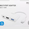 Deltaco USB-C to HDMI docking station, 4K 30Hz, 1x USB-A, PD 92W