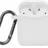 NORTH Airpods Beskyttelsesveske Silikon Karabinkrok Hvit