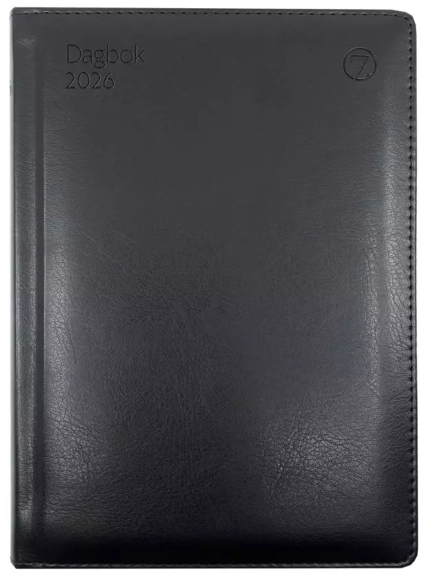 Dagbok A5 im.skinn sort 2026