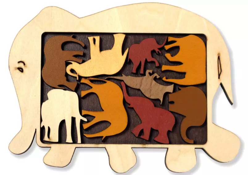 Logikkpuslespill med dyr. Constantins elefanter