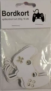 Bordkort spillkontroll hvit 200g