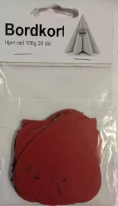 Hjert rød 160g 20 stk