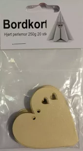 Bordkort hjerte perlemor 250g