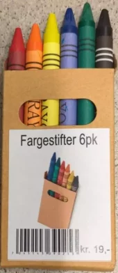 Boks med 6 fargestifter EAGLE Naturell