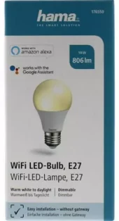 Hama WiFi LED-lampe E27 Hvit