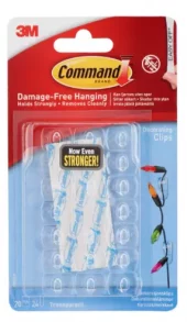 Command Clear dekorklips med Clear strips