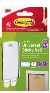 Command Jumbo 1 Hook+4 Strips Large