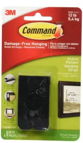 Command strips til bildeoppheng, 4 x 2 medium strips Sort
