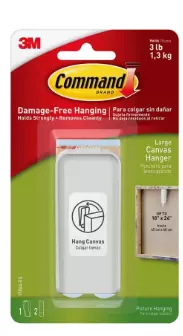 Command stort lerretsoppheng, hvit, 1 oppheng + 2 strips, 1,