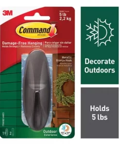 Command™ Utendørskrok i metallisk bronse