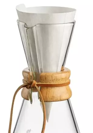 Chemex Bonded, Kjegle, Éngangskaffefilter, Papir, Hvit, 100 stykker
