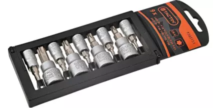 Bitspipesett 1/4"-3/8" Torx A9