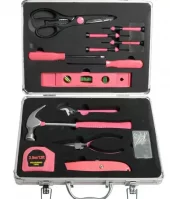 Dameverktøysett rosa - 14 deler