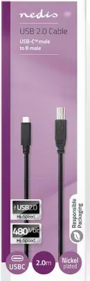 Kabel NEDIS USB-C til USB-B 2m