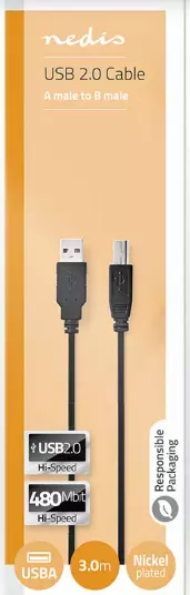 Kabel NEDIS USB-A til USB-B 3m